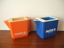 lot decanters Pernod 45 Pastis 51 Anisette deco bar vintage French pitchers jugs