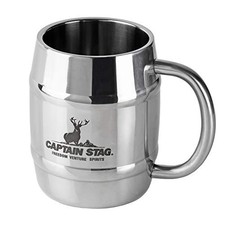 Tasse à bière Captain Stag UH-39 double en forme de tonneau en acier inoxydab...