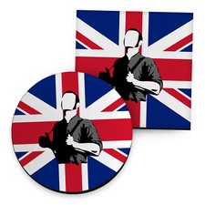 Dessous De Verre Design Union Jack Skinhead - Rond Ou Carré
