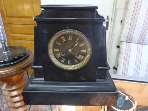Pendule borne marbre noir - pendule,