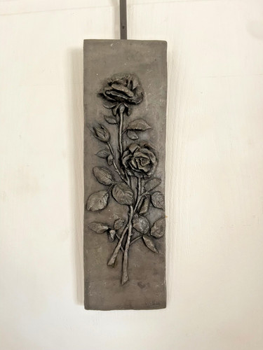 Ancien bas relief mural etain - ancien,