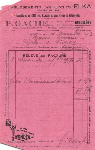 1932 etab des cycles - , elka