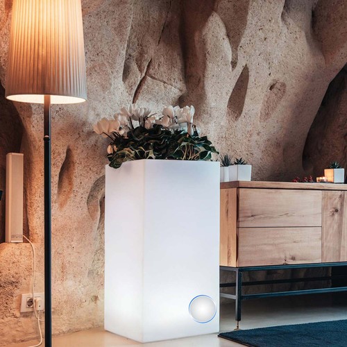 Pot fleurs cube hauteur 80 - fleurs,