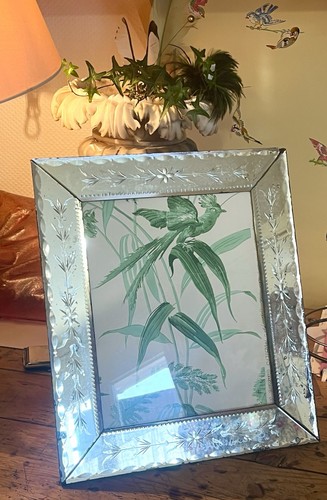 Rare grand cadre miroir
