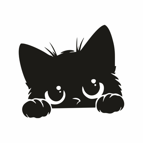 Sticker voiture chaton mignon