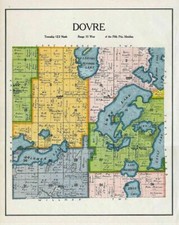 DOVRE TOWNSHIP KANDIYOHI COUNTY MINNESOTA, RARE ANTIQUE COLOR MAP, GENEALOGISTS