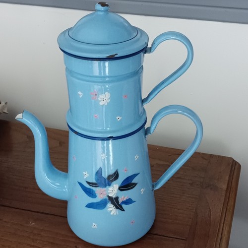 Cafetière vintage tôle - cafetière,