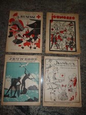 LOT DE 4 ANCIENNES REVUES JEUNESSE DE LA CROIX ROUGE BELGE 1935-1939