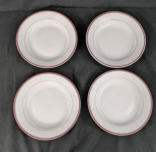 Pillivuyt france red rimmed - france,