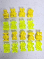 Vintage Gogo's Crazy Bones 18 Count Yellow Green Lot 1990s Collectible Figurines