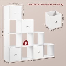 Bibliothèque 10 Cubes avec 4