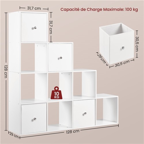 Bibliothèque cubes avec 4 - avec,