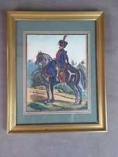 Antique Watercolor ENGRAVING: HORSE ARTILLERY, Imperial Guard.