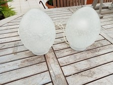 2 LAMPES DE CHEVET ANNEE 1970 VINTAGE EN VERRE  NUAGEES FORME DE POIRE