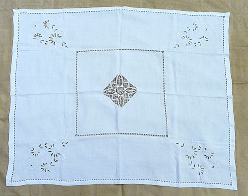 Nappe blanche coton lin - blanche, en