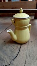 Petite Cafetière Jaune Ancienne céramique 13,5 cms de haut