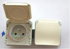 Double prise précâblées horizontale Plexo composable IP55 blanc Legrand 069642