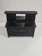 Antique Made In Germany Black Dollhouse Dresser Buffet wood shabby vintage
