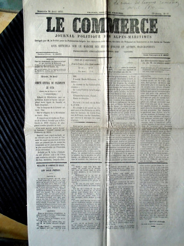 Journal ancien avril - , 1870