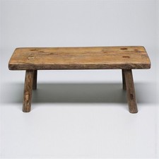 Vieux tabouret chinois ancien bois massif • Chinese antique wooden stool bench