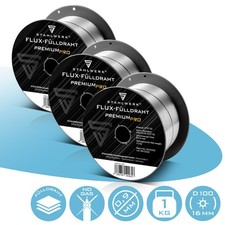 STAHLWERK MIG MAG Fil de soudage Premium Fil fourré Set de 3 E71T-GS Ø 0,9mm 1kg