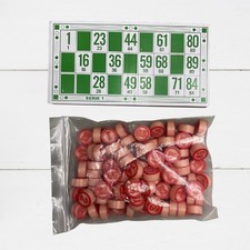 Jeu de société de bingo vintage, 48 cartes numérotées de bingo, 90 échecs,