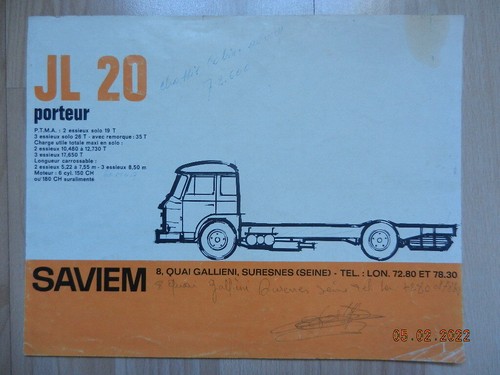 Catalogue camion saviem - jl, 20