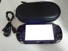 PS Vita Crystal Black OLED PCH-1000 (1100) 3G/Wifi Console with USB,pouch set 