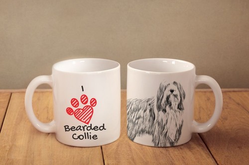 Bearded collie une - une, tasse