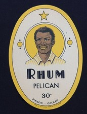 Ancienne étiquette RHUM Sainte-Lucie Wathelet Ensival Verviers label