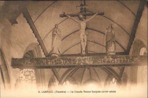 Lampaul grande poutre sculptee - lampaul,