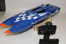 Thunder Tiger Desperado Jr OBL RC Boat  Blue Catamaran w Radio