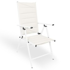 Chaise Longue Erica En Aluminium Réglable En Textilène Blanc Lait