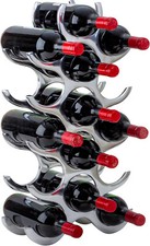 Casier à Vin Métal pour 15 Bouteilles Porte Porte Bouteille 57x30x12 cm Argenté