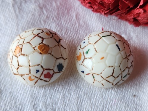 Duo boutons anciens - , verre