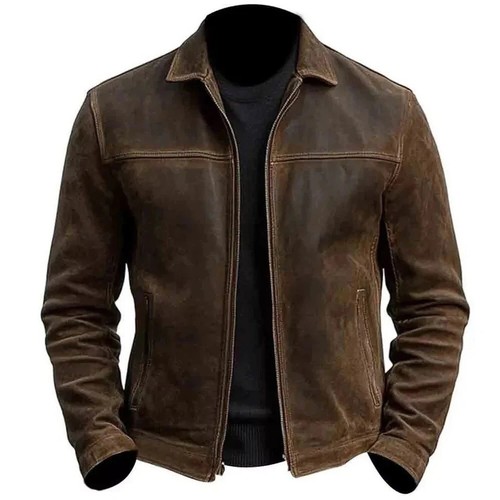 Men distressed brown leather - men's,