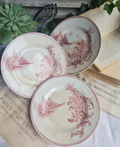 Anciennes assiettes plates - 3,