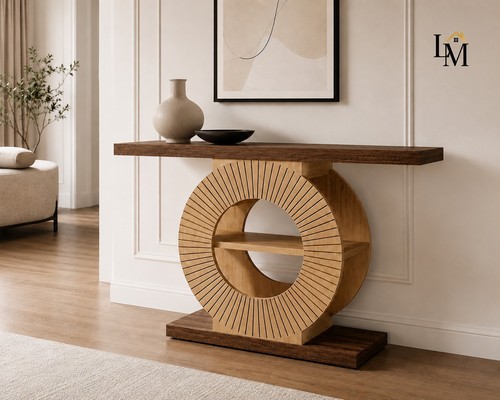 Console design bois effet - console,