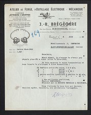 EXCIDEUIL (24) FORGING WORKSHOP, POWER TOOLING "J.R. BREGEGEGERE" en1950