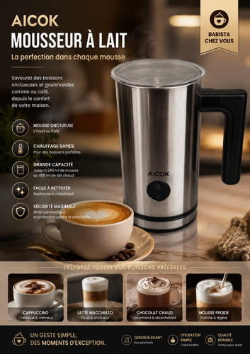 Mousseur lait électrique - mousseur,