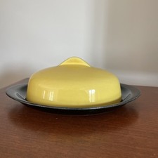 Beurrier Villeroy et Boch Luxembourg Années 1950 -60 Glaçure jaune & noire BÉtat