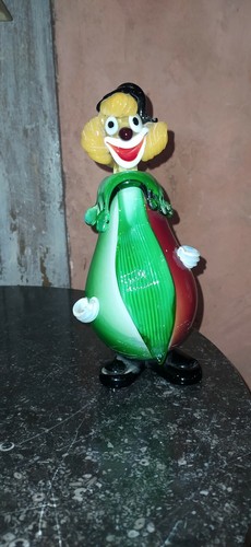 Vintage clown verre coloré - en,