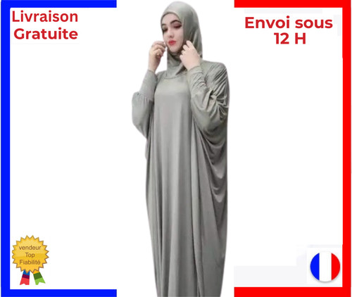 Abaya uni pour - pour, femme