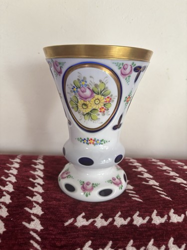 Vase verre cobalt doublé - en,