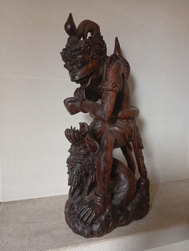 Ancienne statue bois dragon - ancienne,