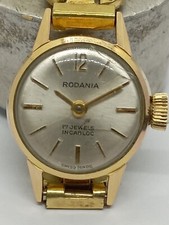 VINTAGE Rare Rodania Swiss Made Watch Gold Plated G20 Cal. ETA 2412 Working!