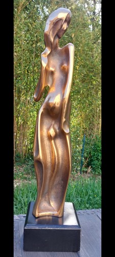 Sculpture bronze doré eve - doré,