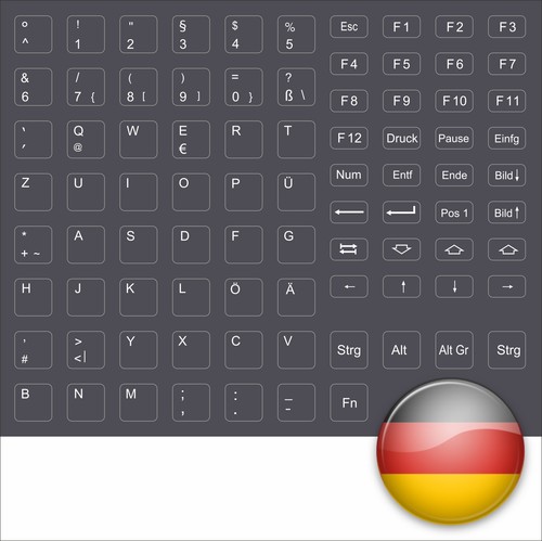 Autocollants clavier allemands - autocollants,