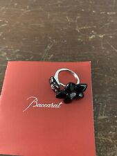 Black Baccarat Crystal Blossom Ring Size 51