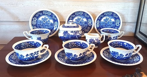 Service thé rusticana bleu - à,